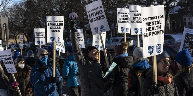 Minneapolis teachers on strike.