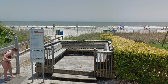 One of the victims said she was swimming along this stretch of water in Myrtle Beach, S.C., on Monday when she was bitten by a shark.