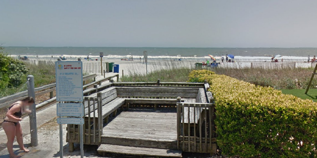 One of the victims said she was swimming along this stretch of water in Myrtle Beach, S.C., on Monday when she was bitten by a shark.