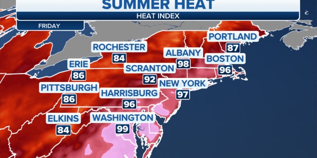 Northeast summer heat index