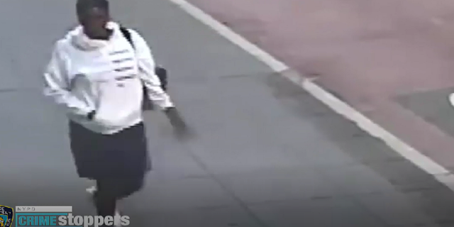 Surveillance footage shows the female suspect fleeing the scene on foot.