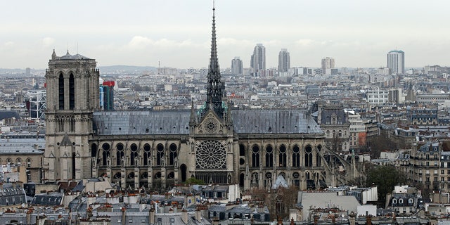 A city view shows the Notre Dame Cathedral as part of the skyline in Paris, France, March 30, 2016. REUTERS/Benoit Tessier
