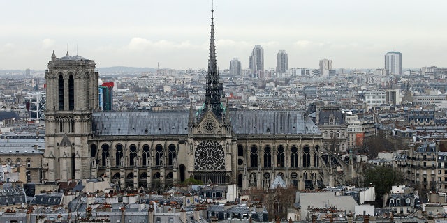 A city view shows the Notre Dame Cathedral as part of the skyline in Paris, France, March 30, 2016. REUTERS/Benoit Tessier