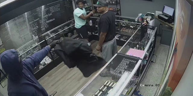 Oklahoma police released a security video of an armed robbery that happened at a weed dispensary.