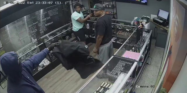 Oklahoma police released a security video of an armed robbery that happened at a weed dispensary.