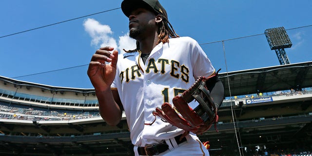 Oneil Cruz of the Pittsburgh Pirates takes the field against the Atlanta Braves during a game at PNC Park Aug. 24, 2022, in Pittsburgh. 