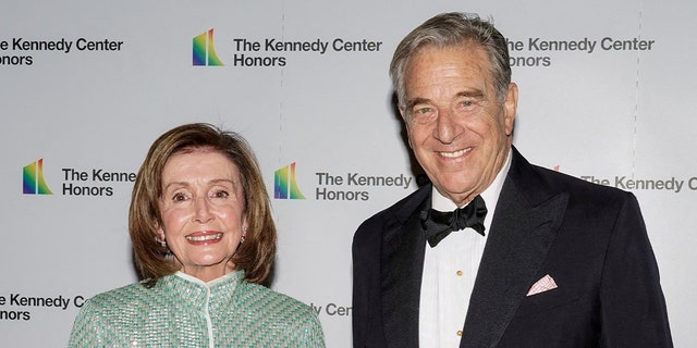 Speaker of the House Nancy Pelosi, D-CA and her husband Paul Pelosi arrive for the formal Artist's Dinner honoring the recipients of the 44th Annual Kennedy Center Honors at the Library of Congress in Washington, D.C., U.S., December 4, 2021.