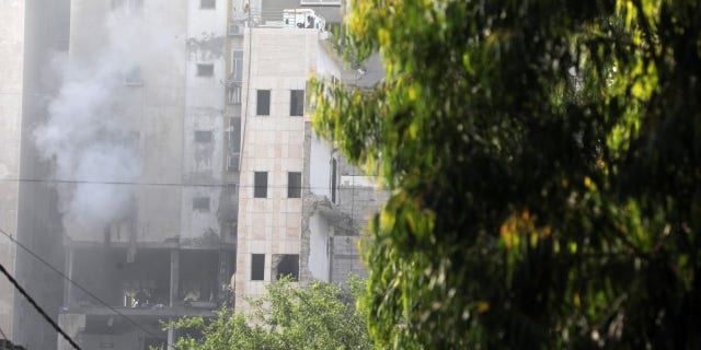 The aftermath of an attack on a building where IDF jets targeted a senior terrorist leader in Gaza, Friday.