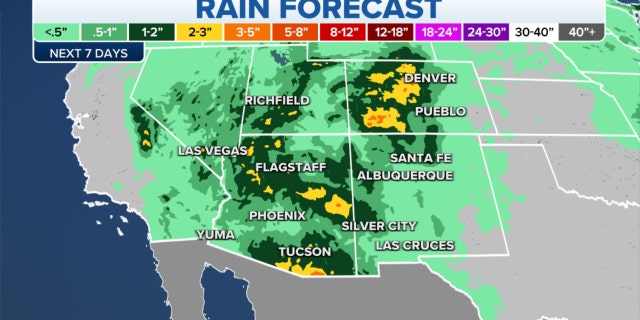 Southwest rain forecast