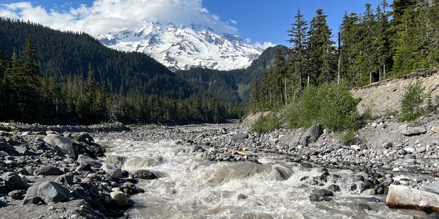 The Nisqually River is fed from the Nisqually Glacier on Mount Rainier in Mt. Rainier National Park on Tuesday, June 28, 2022. 