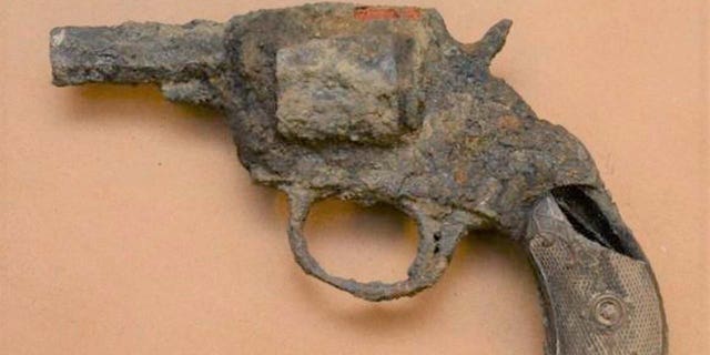A rusty gun seized by Toronto Police Department.