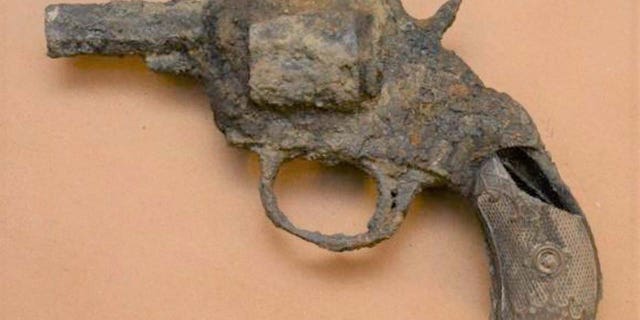 A rusty gun seized by the Toronto Police Department.