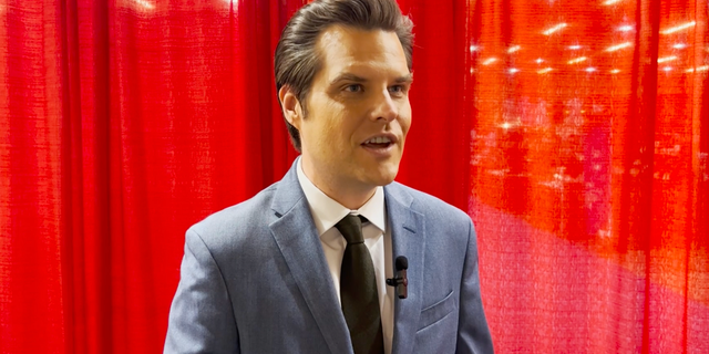 Rep Matt Gaetz, R-Fla., talks to Fox News Digital at CPAC in Dallas, Texas, on Aug. 6, 2022.