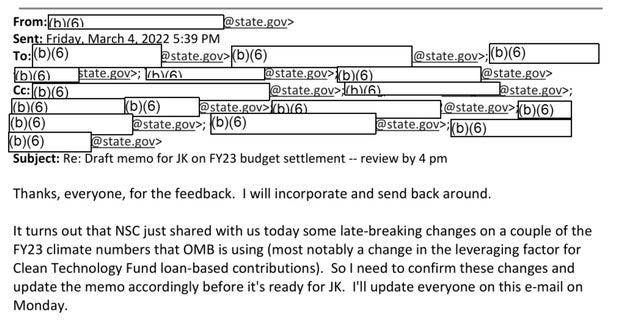 An earlier email shows the White House intervened in budget discussions with the SPEC's office. (Protect the Public’s Trust)