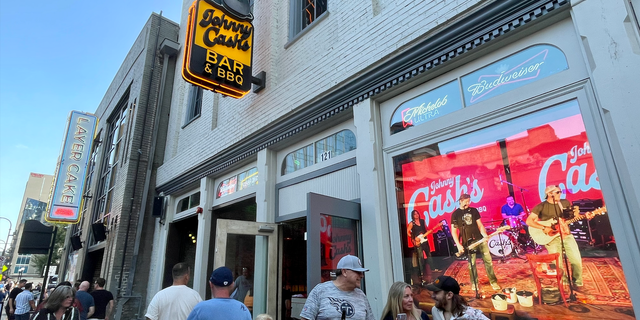 Johnny Cash's Bar and BBQ is a popular entertainment venue in downtown Nashville.