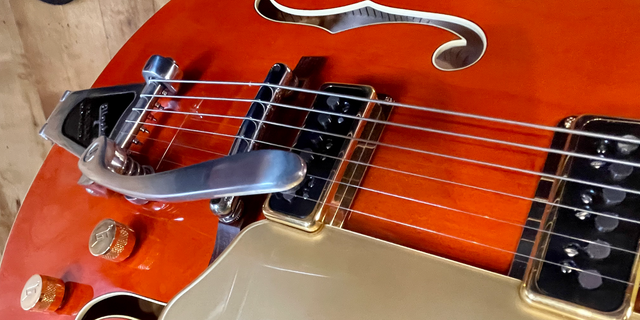 Gruhn Guitars in Nashville is considered one of the world's great instrument shops, frequented by many of the Music City's biggest stars. This is a Duane Eddy signature model Gretsch. 