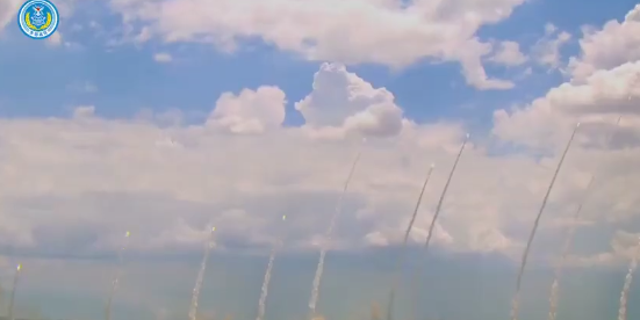 Chinese military propaganda shows the missile launch in a video broadcast by state-run Chinese media.