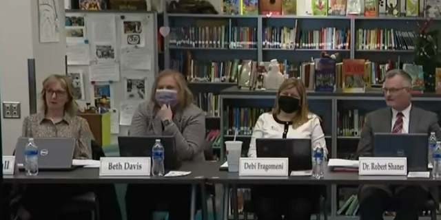 Rochester Community Schools board of education meeting. From left to right: Kristin Bull, Beth Davis, Debi Fragomeni and Dr. Robert Shaner.