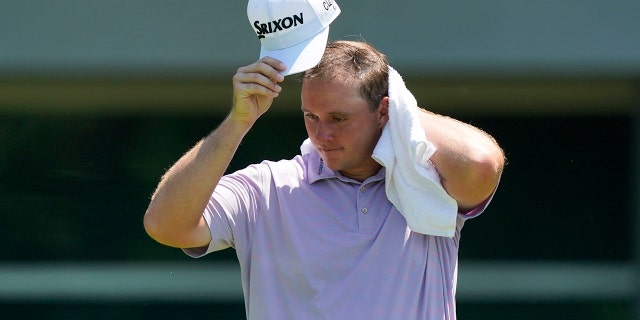 Austria's Sepp Straka prepares to hit the sixth tee in the final round of the St. Jude Championship Golf Tournament on Sunday, August 14, 2022 in Memphis, Tennessee.