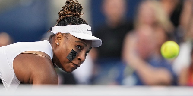 Serena Williams competes against Belinda Bencic at the National Bank Open in Toronto, Canada, on Aug. 10, 2022.