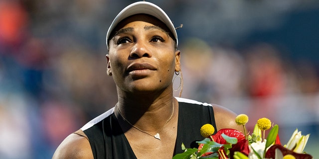 Serena Williams after her National Bank Open match on Aug. 10, 2022, at Sobeys Stadium in Toronto, Canada.