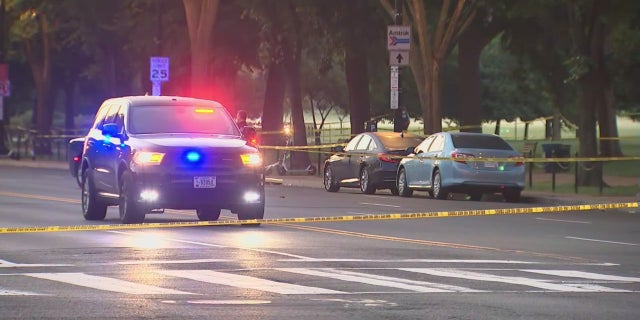 Police react to an incident near the National Mall in Washington, D.C.