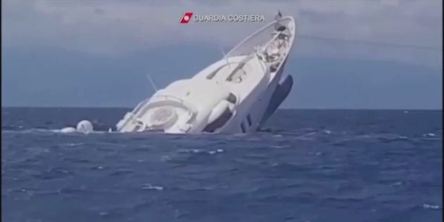 The yacht rapidly sank underwater stern-first.