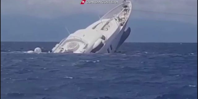 The yacht rapidly sank underwater stern-first.