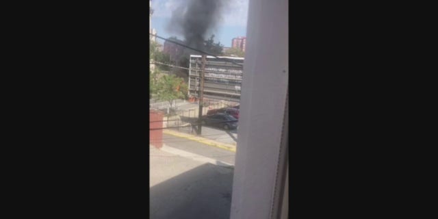 A trash truck fire in Baltimore, Maryland