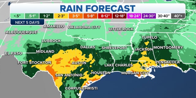 The Texas rainfall forecast
