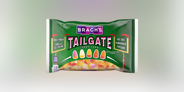 Brach's latest seasonal candy corn mix features tailgate flavors such as hot dog, hamburger and popcorn.