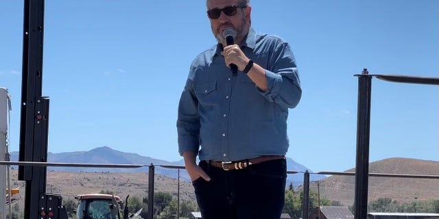 GOP Sen. Ted Cruz of Texas speaks at the annual Basque Fry hosted by former Nevada attorney general Adam Laxalt, who's the 2022 Republican Senate nominee, on August 13, 2022 in Gardnerville, Nevada