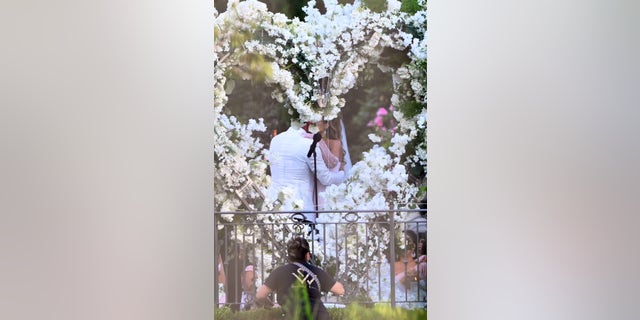 Teresa Giudice and Husband Luis Ruelas kiss while getting married in New Jersey this evening in front of guests