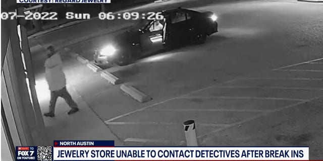 In a surveillance video, the thief is seen at the Austin jewelry store.