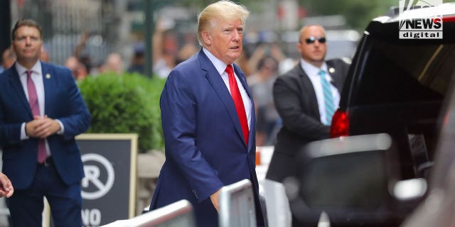 Former President Donald Trump in New York City following the FBI raid at his Mar-a-Lago home. 