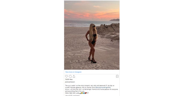 On Wednesday, the 42-year-old singer shared a photo to Instagram in which she was seen posing on a beach in Cabo San Lucas as the sun set into the ocean waves behind her.