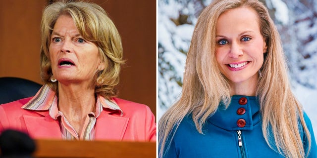 Incumbent Alaska GOP Sen. Lisa Murkowski, left, and Alaska Senate candidate Kelly Tshibaka