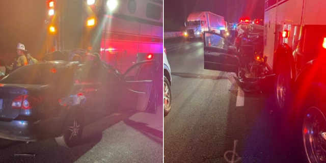 Drunk Maryland man with kids in car strikes fire truck responding to I-95 accident, police say 2 The crash happened around 11 p.m. on Thursday, Aug. 18 along Interstate-95 in Virginia, the Stafford County Sheriff's Office says.