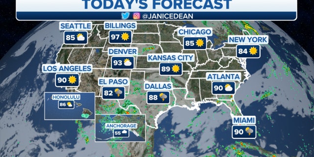 The Wednesday national forecast