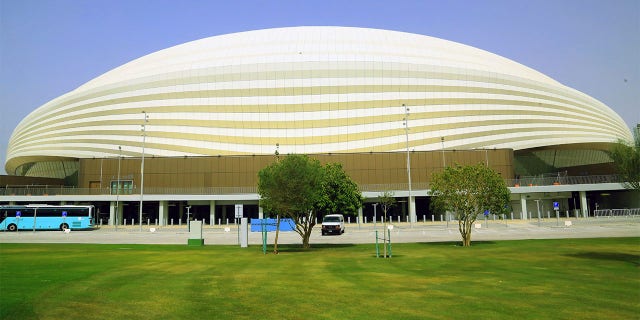 A general view of the Al Janoub Stadium, one of the eight venues that will host the FIFA World Cup 2022 in Qatar. The stadium was designed by British-Iraqi architect Zaha Hadid and is located near the former fishing town of Waqra in Qatar. at Doha, Qatar on July 4, 2022.