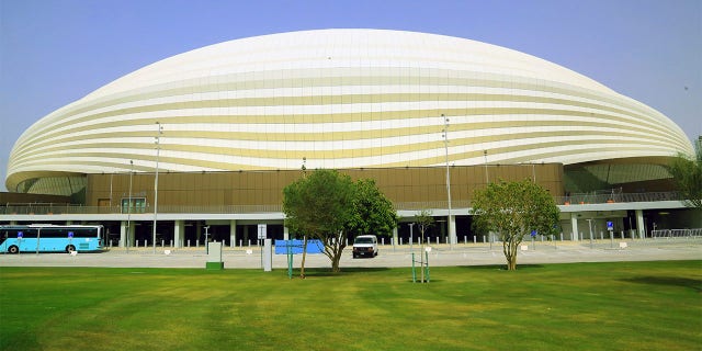 General view of the Al Janoub Stadium, one of the eight venues to host the FIFA World Cup 2022 in Qatar. The stadium was designed by British-Iraqi architect Zaha Hadid, and is located near the former fishing town of Wakrah in Qatar. On July 4, 2022 in Doha, Qatar. 