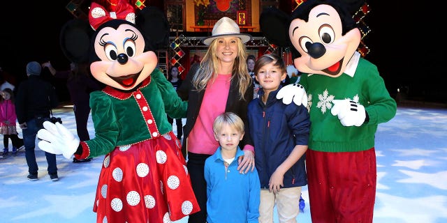 Anne Heche with her sons at Disney on Ice in 2014