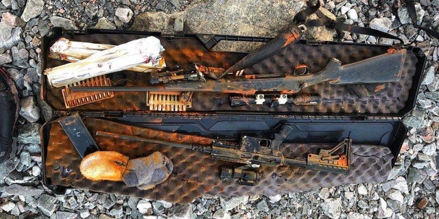 Guns and other equipment and personal items left behind were still inside.