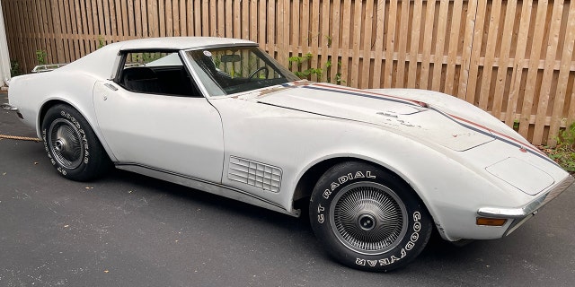 Worden's Corvette has been repaired but not restored.