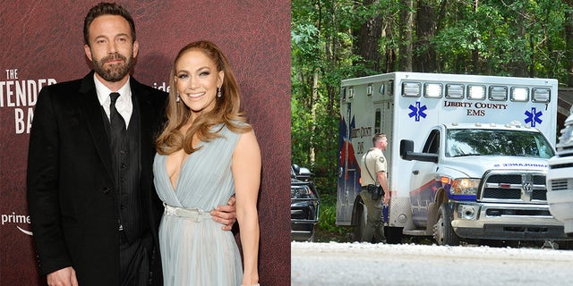 An ambulance was seen leaving Ben Affleck's Georgia home ahead of a wedding weekend with Jennifer Lopez.
