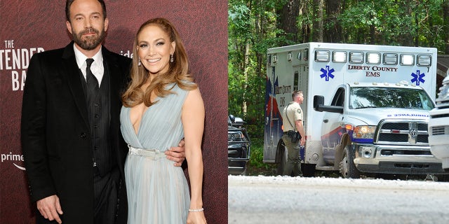 An ambulance was seen leaving Ben Affleck's Georgia home ahead of a wedding weekend with Jennifer Lopez.
