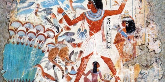 Butterflies depicted in an illustration of the Ancient Egyptian afterlife.