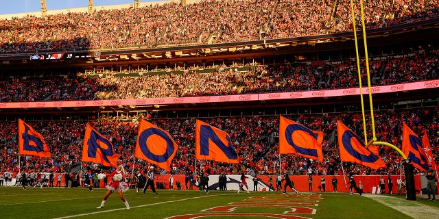 A general view after a Denver Broncos touchdown during the game between the Broncos and the Cincinnati Bengals at Empower Field at Mile High on December 19, 2021 in Denver, Colorado.