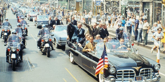 Apollo 11 astronauts Buzz Aldrin, Michael Collins and Neil Armstrong rode in the car with New York City Mayor John Lindsay and UN Secretary General U Thant upon their return from the Moon.
