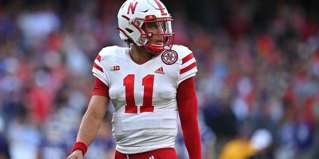 Nebraska Cornhuskers quarterback Casey Thompson is shown during the Aer Lingus College Football Classic 2022 matchup between Nebraska and the Northwestern Wildcats at Aviva Stadium in Dublin.